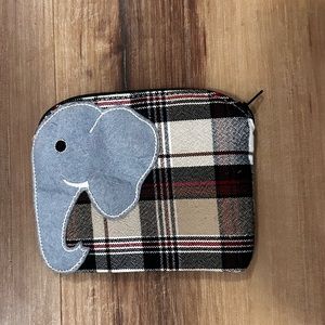 Plaid elephant change purse